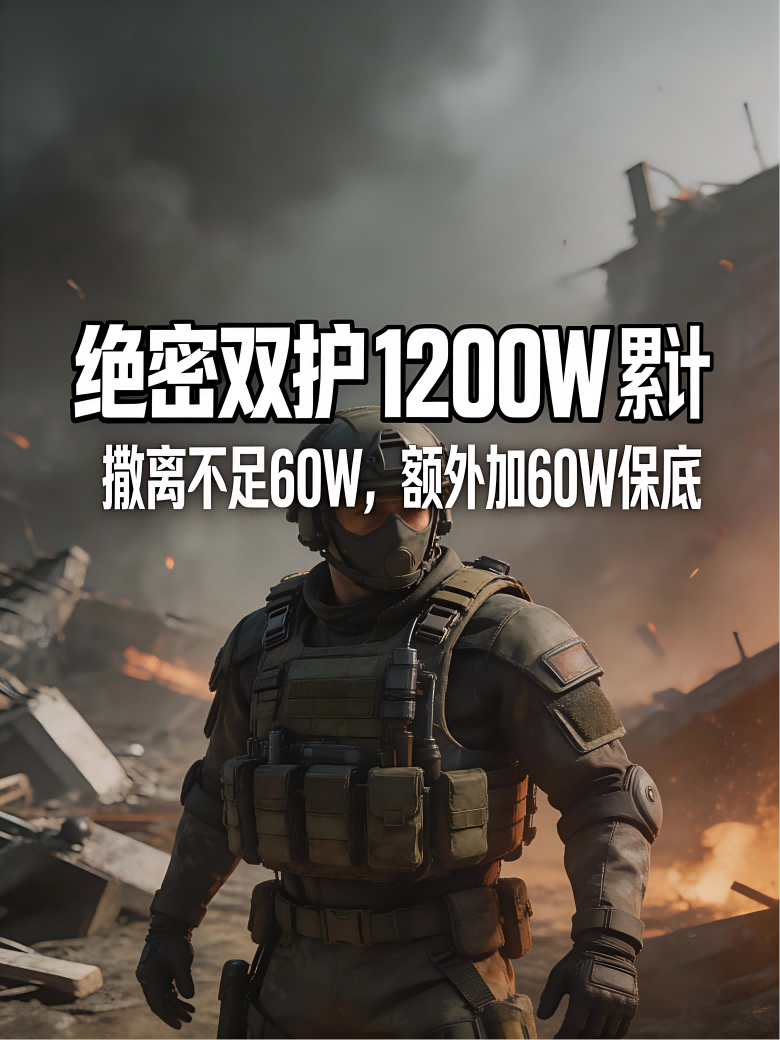 绝密双护1200W累计-撤离不足60W-加60W保底